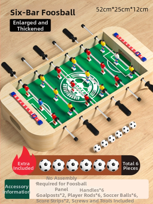 Fából készült asztali foci játék – Szülő-gyermek interaktív játék, 4–6 éveseknek