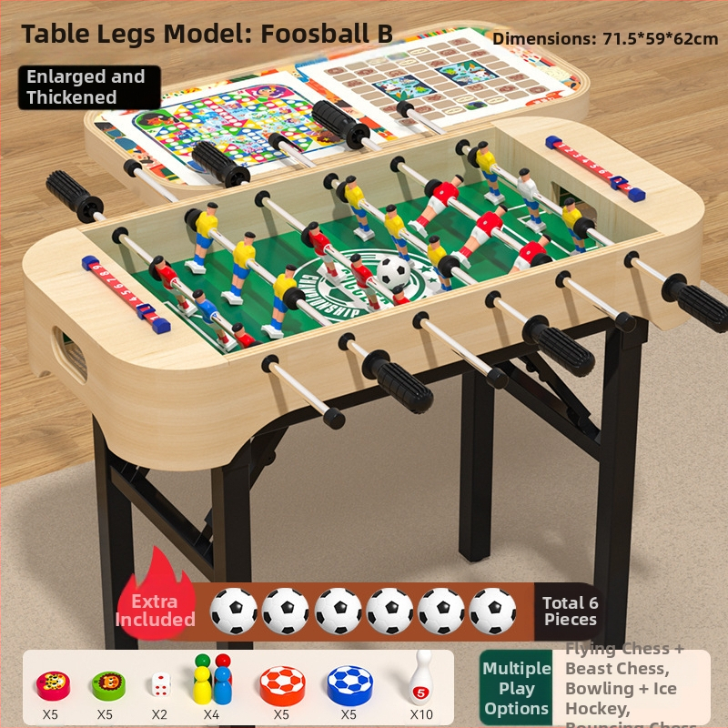 Fából készült asztali foci játék – Szülő-gyermek interaktív játék, 4–6 éveseknek