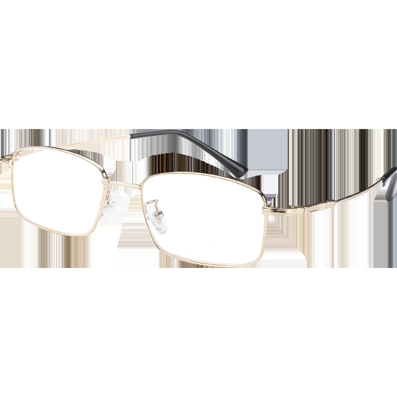 Presbióp szemüveg kristály lencsékkel, memóriafém keret, teljes keret, könnyű, négyszögletes forma