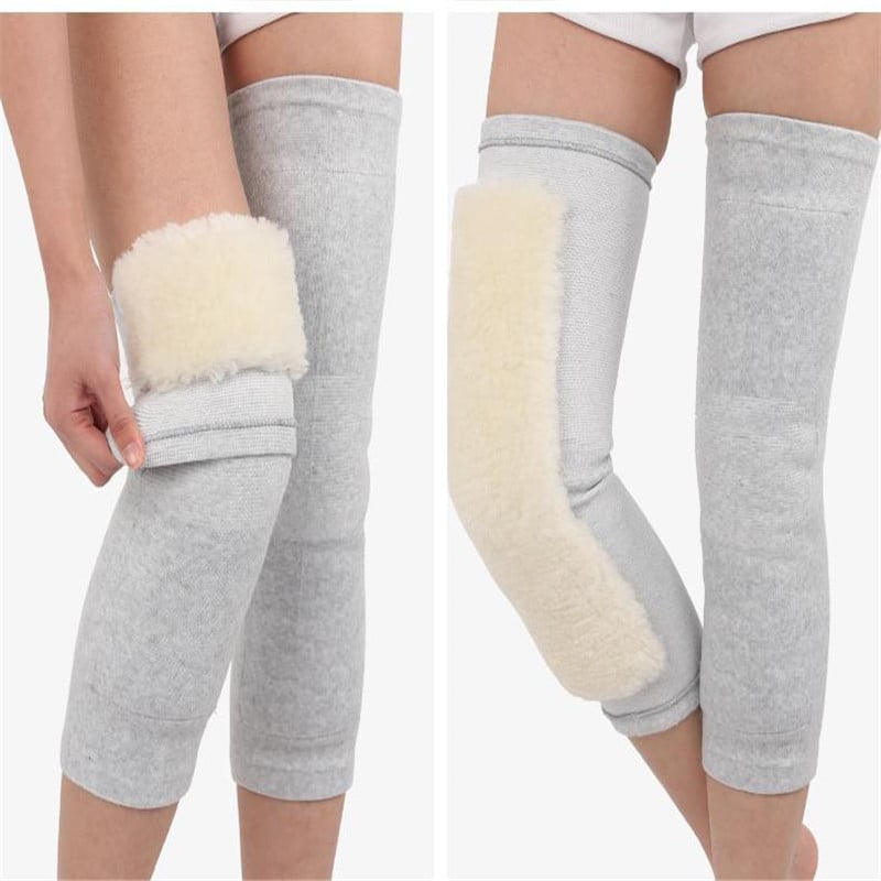 Μαλλί επιμηκυμένα θερμαινόμενα γόνατα για ενήλικες, χειμερινή εξωτερική ποδηλασία