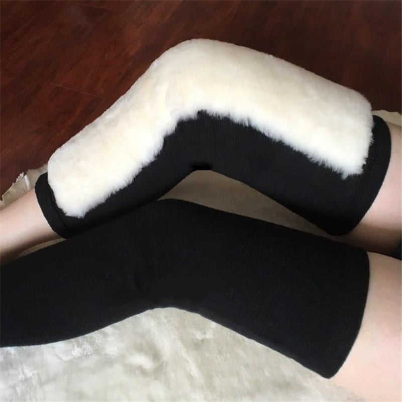 Μαλλί επιμηκυμένα θερμαινόμενα γόνατα για ενήλικες, χειμερινή εξωτερική ποδηλασία