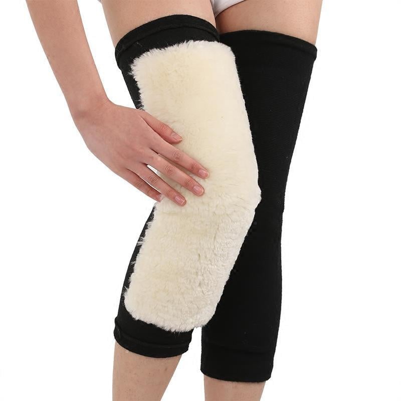 Μαλλί επιμηκυμένα θερμαινόμενα γόνατα για ενήλικες, χειμερινή εξωτερική ποδηλασία