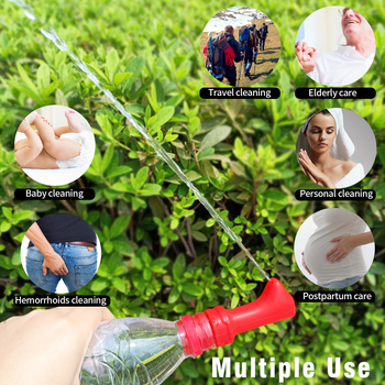 Hordozható női higiénés eszköz HaoEhhl — utazáshoz, kompakt szilikon tisztító készülék nyomásra működő vízkiáramlással, modern egyszerű stílus