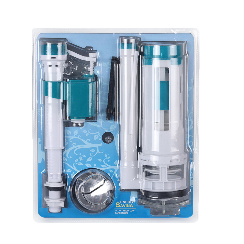 WC-tartály kiegészítők – ürítő- és feltöltő szelepek, nyomógombos működés, injekciós öntésű PP/ABS, Rain West