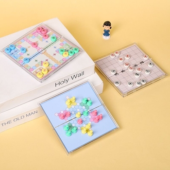 Mini mágneses zseb sakk gyermekeknek, összecsukható, mágneses sakk és dáma, műanyagból, 4–14 évesek