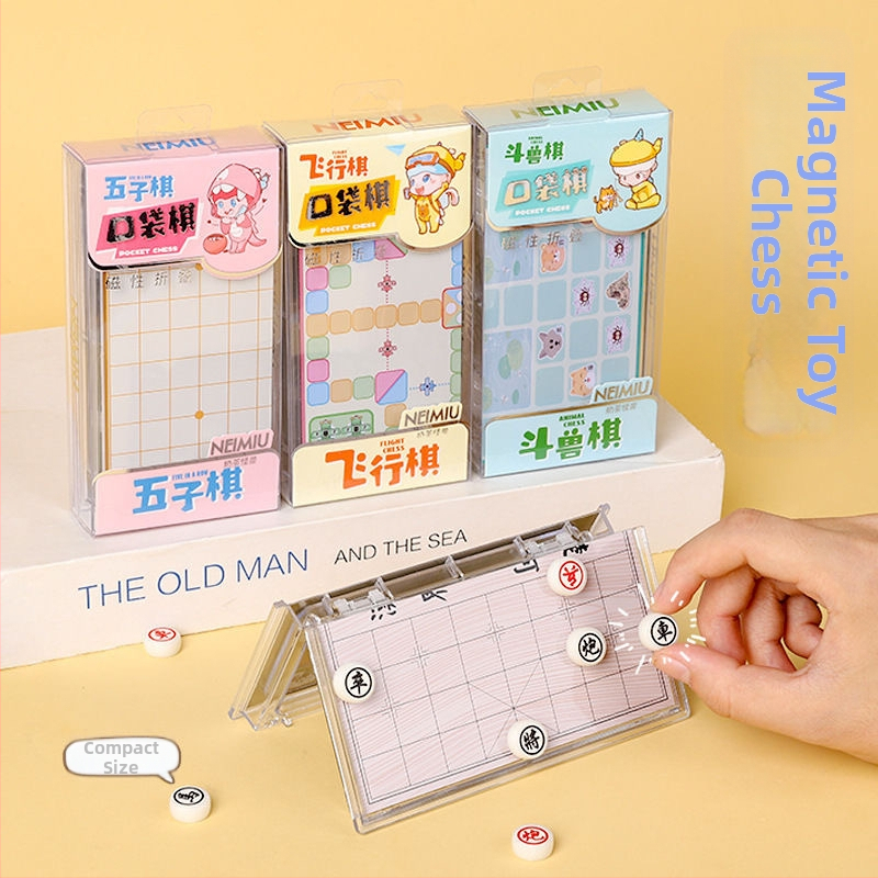 Mini mágneses zseb sakk gyermekeknek, összecsukható, mágneses sakk és dáma, műanyagból, 4–14 évesek