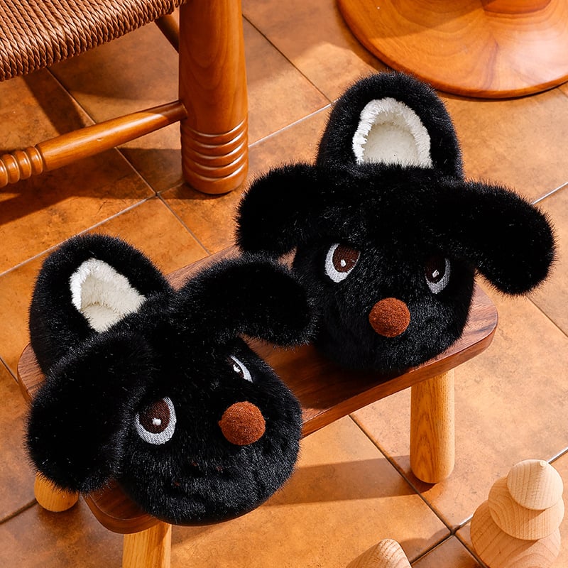 Детски пантофи с животински принт, PVC горно покритие, подплатени с флис, зима, противохлъзгащи