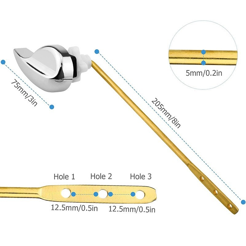 WC tartálygomb réz-ABS rúddal – modern minimalist kapcsoló kiegészítő