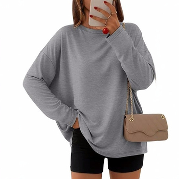 Tencel blend anyagú póló, univerzális mintával, hosszú ujjú, kerek nyakú, ősz 2025