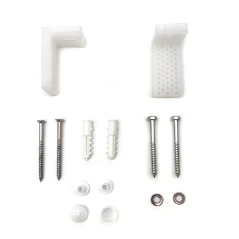 WC telepítési kiegészítők - L- és 7 alakú rögzítő csavarok, PP műanyag, rögzített zárás, modern minimalizmus