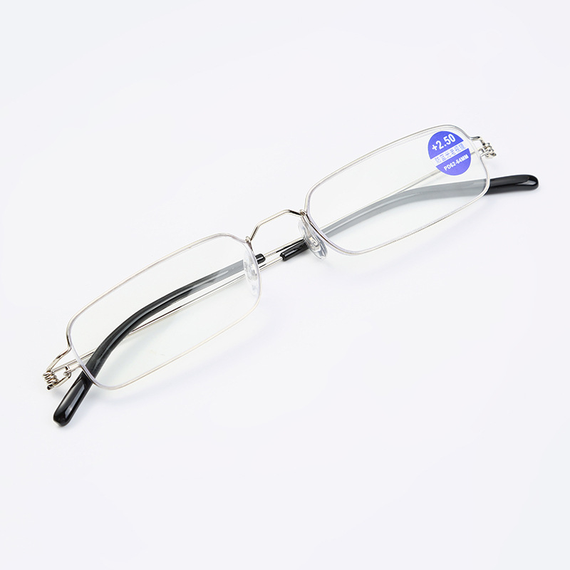 Uniszex olvasó szemüveg, ultrakönnyű, kékfény elleni védelem, fém félkeret, látás távoli és közelre