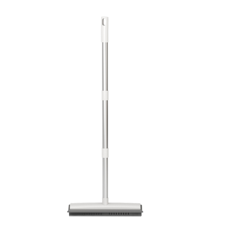 Háziállatpadlótisztító kefével rozsdamentes acélból és szilikonból (TPR), hosszú nyél, szőr eltávolítása, tisztítás vízzel