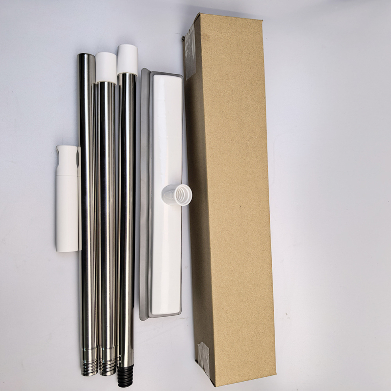 Háziállatpadlótisztító kefével rozsdamentes acélból és szilikonból (TPR), hosszú nyél, szőr eltávolítása, tisztítás vízzel