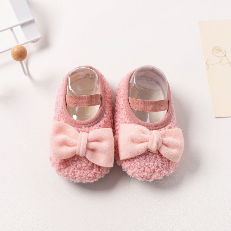 Gyerekeknek való padlóra illő zokni, csúszásmentes talppal, teddy velúr textúrával, vastag téli belső zokni