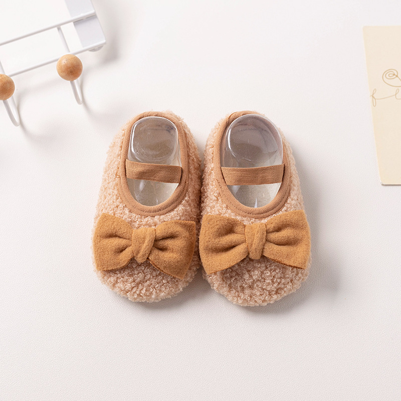 Gyerekeknek való padlóra illő zokni, csúszásmentes talppal, teddy velúr textúrával, vastag téli belső zokni