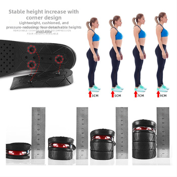 Magasságot növelő talpbetét levegő párnával, 8 cm emelés, légáteresztő, csúszásmentes.