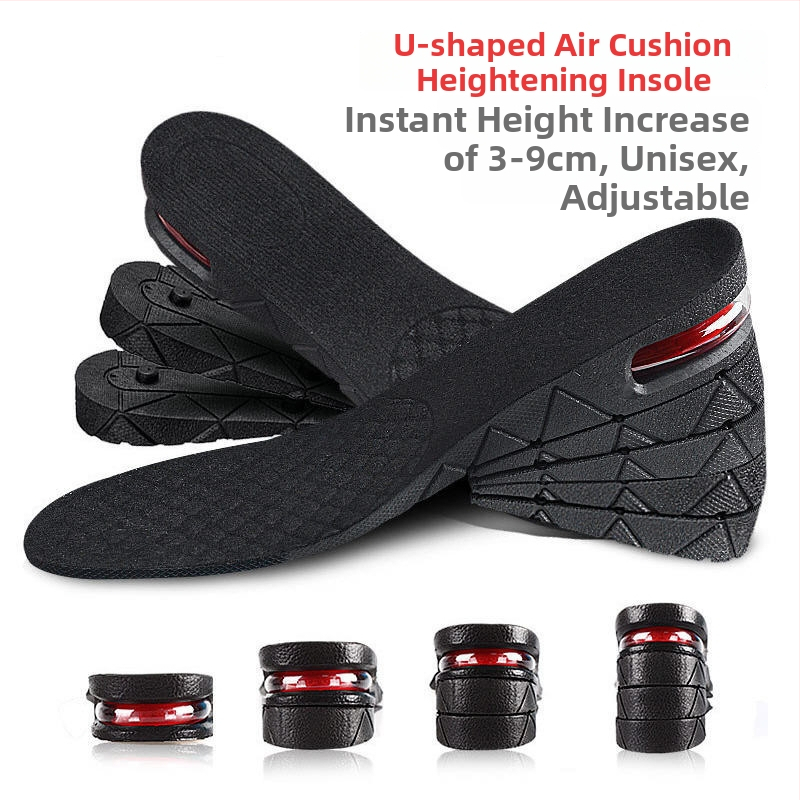 Magasságot növelő talpbetét levegő párnával, 8 cm emelés, légáteresztő, csúszásmentes.