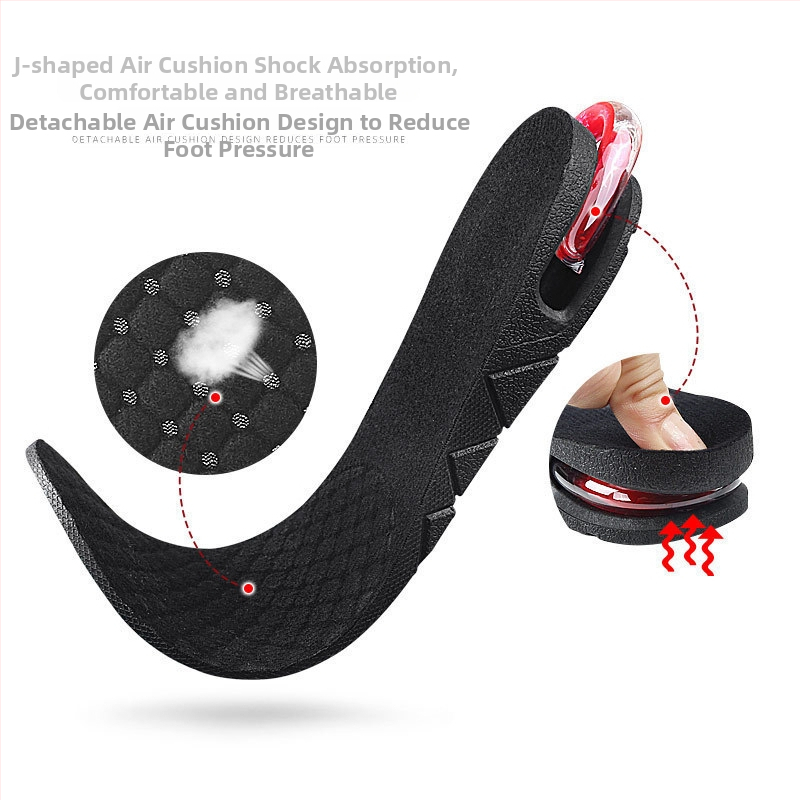 Magasságot növelő talpbetét levegő párnával, 8 cm emelés, légáteresztő, csúszásmentes.