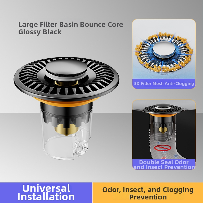 Rozsdamentes acél mosdó pop-up leeresztő dugó, visszafolyás elleni és szagellenző maggal — Modell ZC-16800060