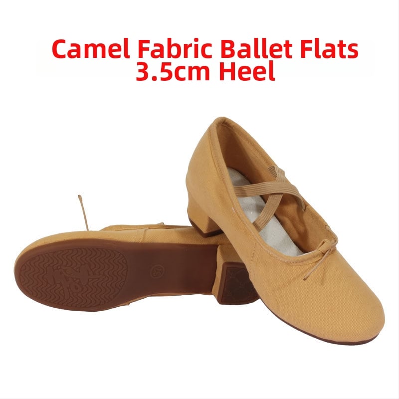 Pantofi de dans - Pantofi de antrenament cu talpă moale pentru femei adulte, talpă din cauciuc, vârf din pânză, balet / dans modern / dans latino