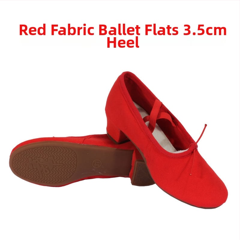 Pantofi de dans - Pantofi de antrenament cu talpă moale pentru femei adulte, talpă din cauciuc, vârf din pânză, balet / dans modern / dans latino