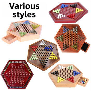 Fából készült sakk készlet fiókos tárolóval – asztali családi oktatójáték