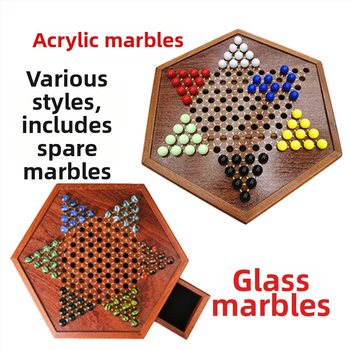 Fából készült sakk készlet fiókos tárolóval – asztali családi oktatójáték