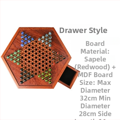 Fából készült sakk készlet fiókos tárolóval – asztali családi oktatójáték