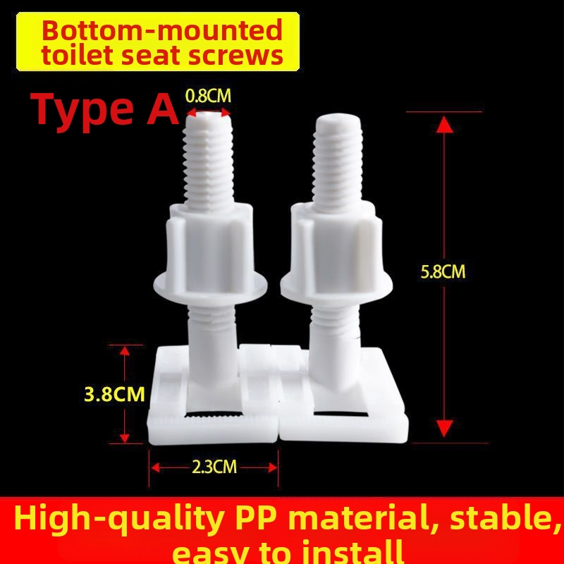 WC fedél csavar készlet – univerzális kerek kattintó fedél, rögzített bővítés, PP anyag, CE tanúsítvány