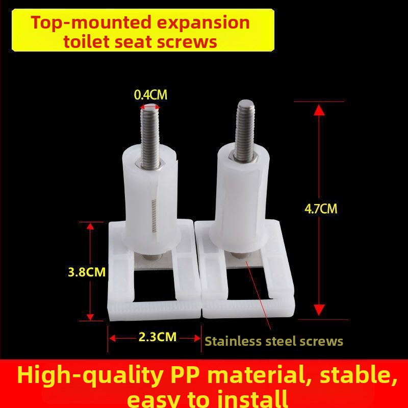 WC fedél csavar készlet – univerzális kerek kattintó fedél, rögzített bővítés, PP anyag, CE tanúsítvány