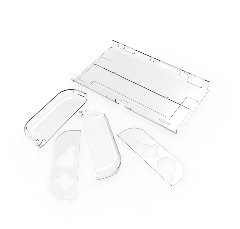 Nintendo Switch OLED védőtok - Átlátszó PC, Kemény és vékony, injektálással gyártott, 6 darabos készlet