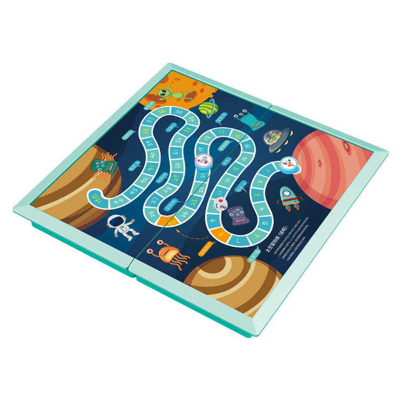 Mágneses, összecsukható családi társasjáték készlet repülő sakk, dáma, kínai sakk és Gomoku gyerekeknek