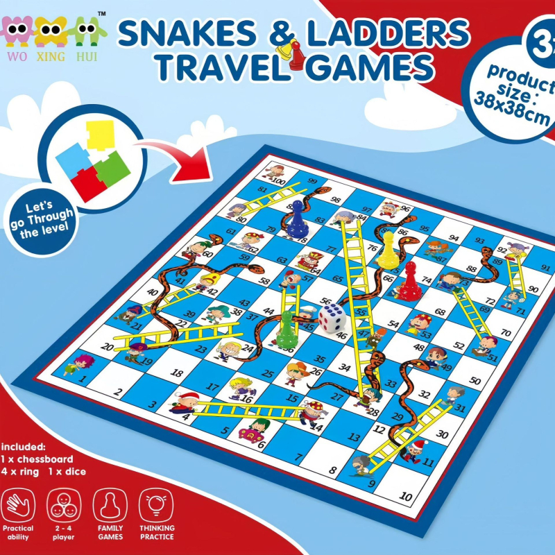 Oktató repülő sakk társasjáték gyerekeknek - hordozható karton sakk tábla, 4-6 év, interaktív szülő-gyerek játék, fejleszti kognitív készségeket és kéz-szem koordinációt