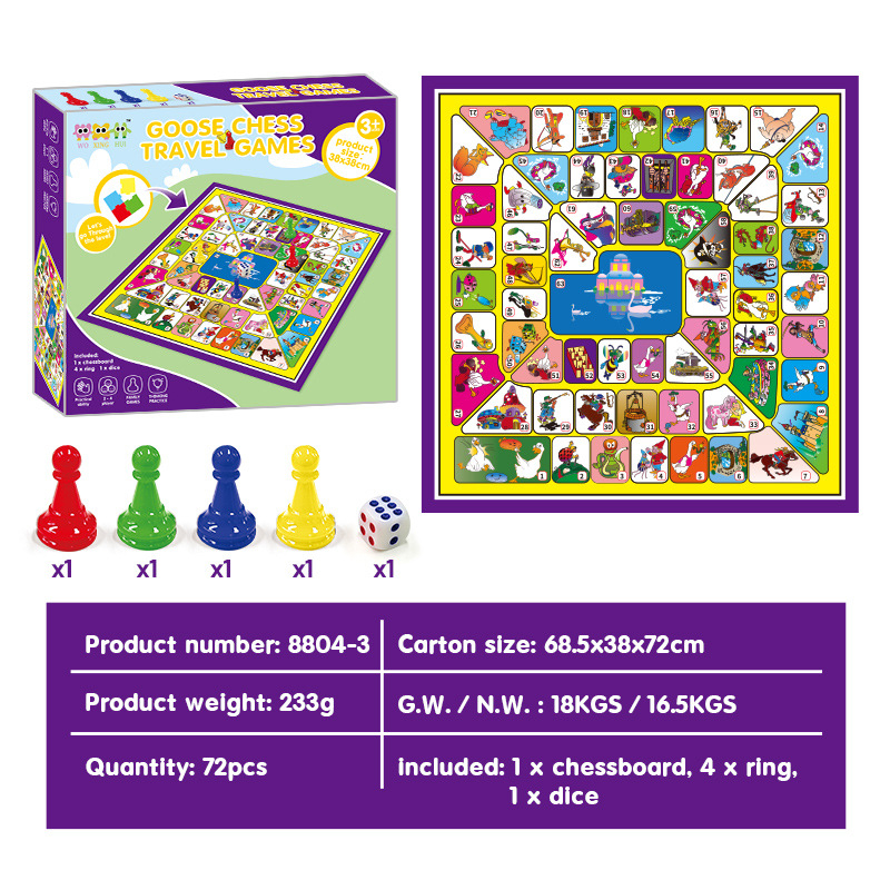 Oktató repülő sakk társasjáték gyerekeknek - hordozható karton sakk tábla, 4-6 év, interaktív szülő-gyerek játék, fejleszti kognitív készségeket és kéz-szem koordinációt