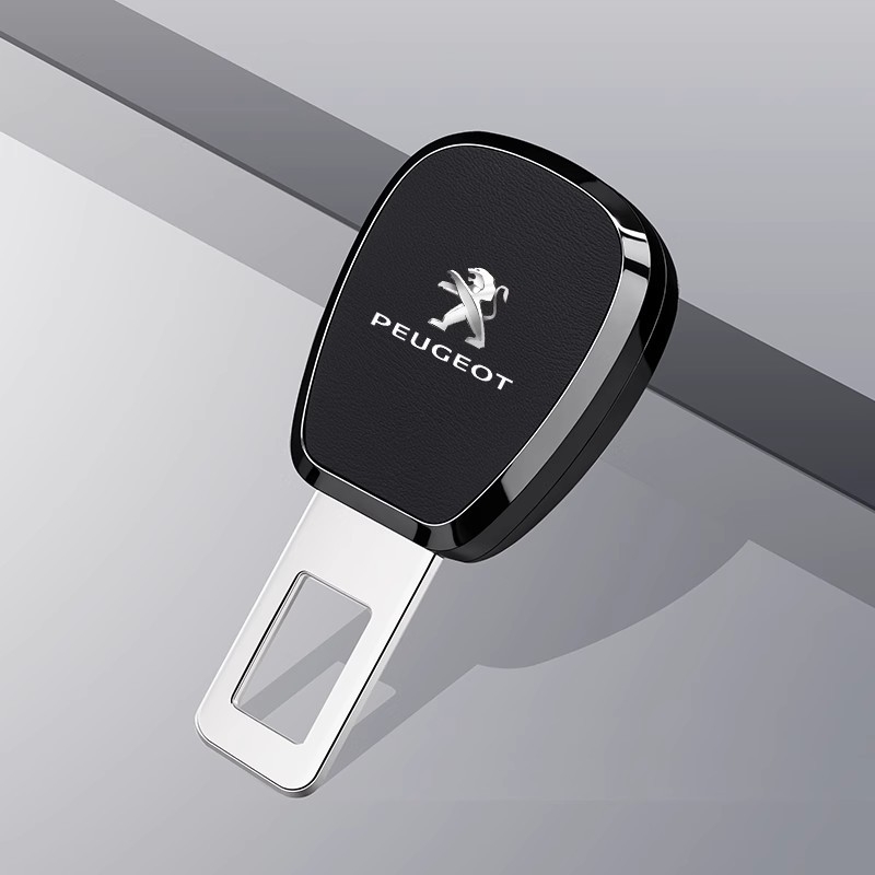 Chebufang Peugeot biztonsági öv csat hosszabbító, ABS elektroplating + bőr, kompatibilis a 308/408/508/2008/4008/5008 modellekkel, logó nyomtatás elérhető