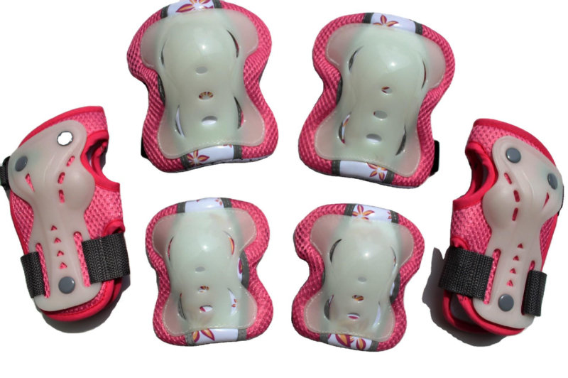Gyerekeknek szóló védőfelszerelés-készlet görkorcsolyázáshoz és kerékpározáshoz — tenyér-, könyök- és térdvédők; gumitest; 60 darabos készlet