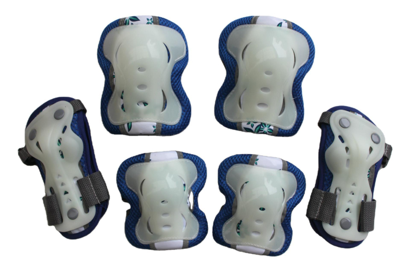 Gyerekeknek szóló védőfelszerelés-készlet görkorcsolyázáshoz és kerékpározáshoz — tenyér-, könyök- és térdvédők; gumitest; 60 darabos készlet