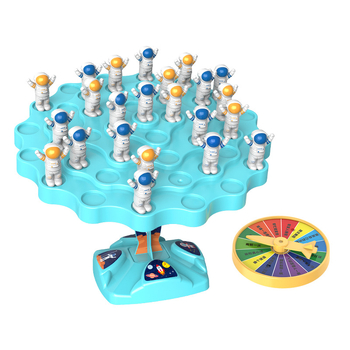 Egyensúlyozó űrhajós asztali játék — Jenga-stílusú puzzle, műanyag, 7–14 éveseknek, kognitív és szenzoros fejlődés