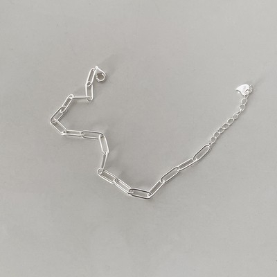 Réz karkötő ezüstbevonattal, vékony lánc, nőknek, geometriai minimalist stílus