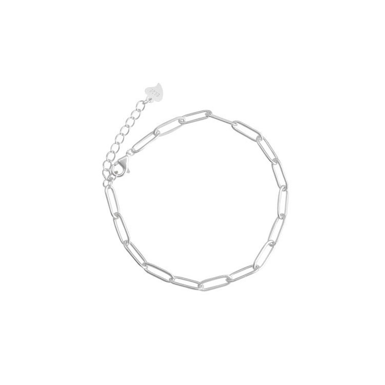 Réz karkötő ezüstbevonattal, vékony lánc, nőknek, geometriai minimalist stílus