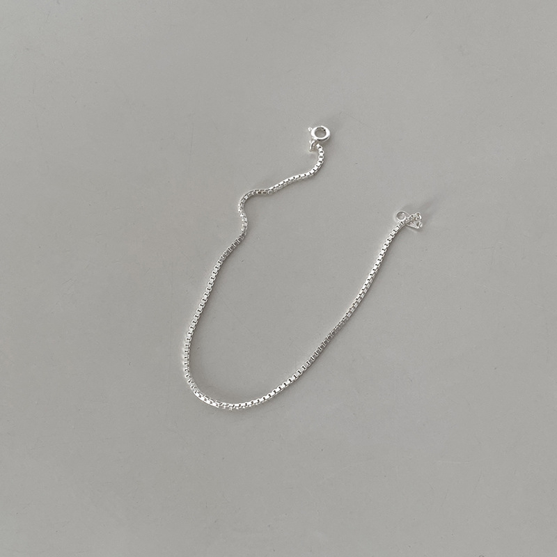 Réz karkötő ezüstbevonattal, vékony lánc, nőknek, geometriai minimalist stílus