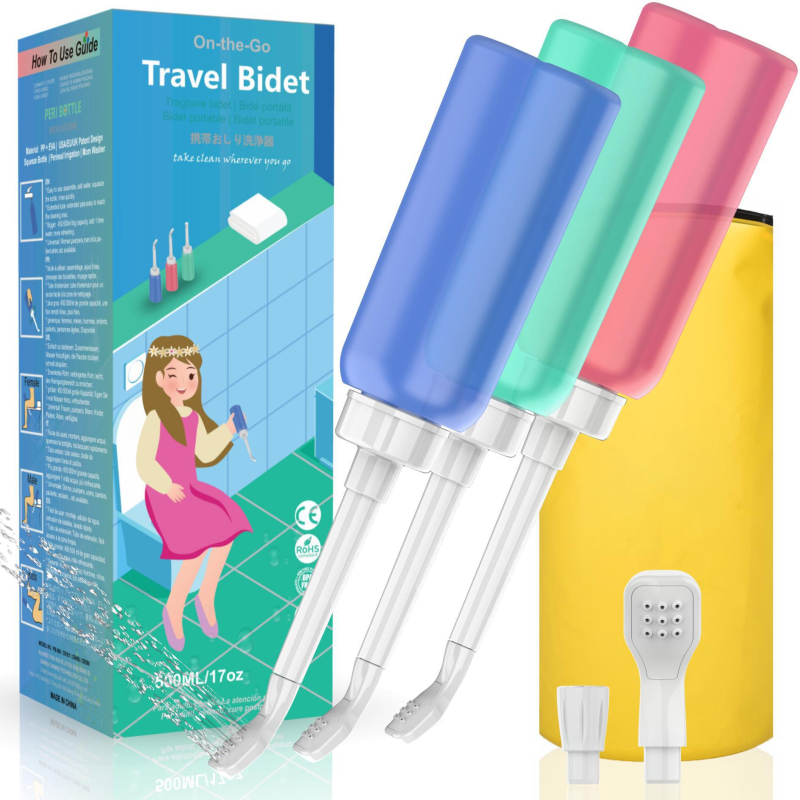 Hordozható bidé, EVA-PP anyag, Chenrui Technology márka, kézi nyomással működő vízellátás, Xiamen, Fujian