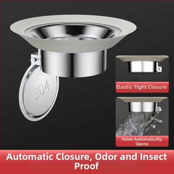 Rozsdamentes acélból készült vécédezodoráló készülék csavaros dugóval a squat WC-hez – öblítési mód, modern minimalistikus kialakítás