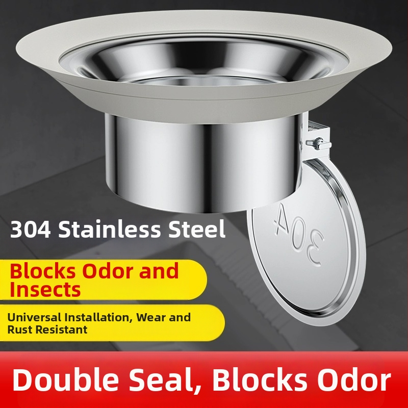 Rozsdamentes acélból készült vécédezodoráló készülék csavaros dugóval a squat WC-hez – öblítési mód, modern minimalistikus kialakítás