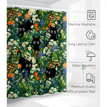 Sprchový záves s bohémskym moderným štýlom – polyester, tlačený vzor, tlač loga, možnosť prispôsobenia