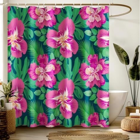 Zuhanyfüggöny bohem stílusú modern – poliészter, nyomtatott minta, logó nyomtatása, testreszabás elérhető