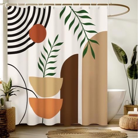 Zuhanyfüggöny bohem stílusú modern – poliészter, nyomtatott minta, logó nyomtatása, testreszabás elérhető