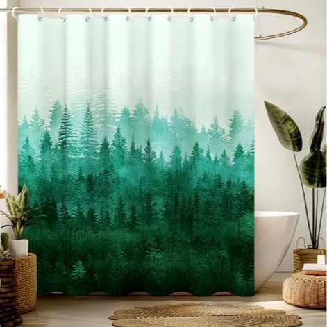 Zuhanyfüggöny bohem stílusú modern – poliészter, nyomtatott minta, logó nyomtatása, testreszabás elérhető