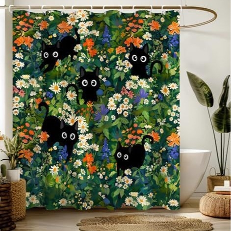 Zuhanyfüggöny bohem stílusú modern – poliészter, nyomtatott minta, logó nyomtatása, testreszabás elérhető