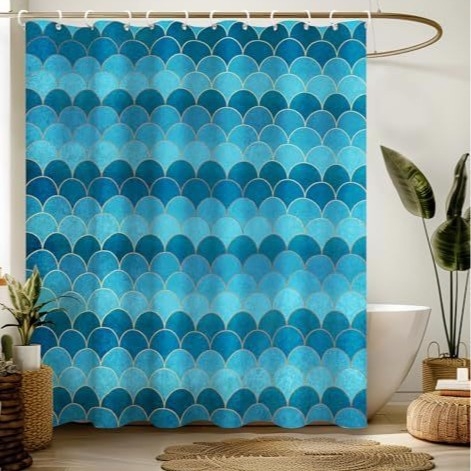 Zuhanyfüggöny bohem stílusú modern – poliészter, nyomtatott minta, logó nyomtatása, testreszabás elérhető